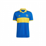 Adidas Boca Juniors kodus&auml;rk kontrastse krae ja kirjatr&uuml;kiga, l&uuml;hikeste varrukatega, 2022/23 hooaeg, meeste s&auml;rgid, sinine HE6338 XS