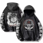 Baki Hanma Anime Tr&uuml;kiga Kapuutsiga Meeste Naiste Vintage Trendikad Hupparid Suurused Pestud Puuvillane Dressipluus Harajuku Unisex Streetwear M