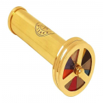 K&auml;sitsi valmistatud poleeritud messingist kahekordse p&ouml;&ouml;rleva rattaga vitraažkaleidoskoop Nautical Kids kingitus