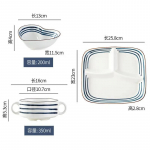 Komplekt 3-osaline jaotatud taldrik koos tassi ja kausiga, keraamiline, k&ouml;&ouml;gi toidu konteiner, lauan&otilde;ud, mikrolaineahjus ja n&otilde;udepesumasinas ohutu, l&otilde;unakarp