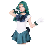 Sailor Moon Cosplay Kost&uuml;&uuml;m Valmistatud Venivast Suurtes Suurustes Sailor Kaiou [Fujitatsu] Komplekt, Trikoo-sarnane Kangas, &Uuml;heosaline Komplekt, Suurus, Meeste S-M, 3L,