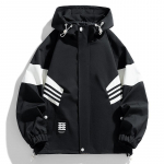 Jakk Meeste Mood Trendikas Meeste Vabaaja Jakk Kapuutsiga Jakk Suletud Varrukaga Maal&auml;hedane Trendikas Jakk Teismeline 4XL must