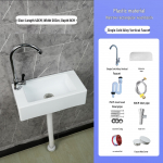 Kompaktne seinale paigaldatav ristk&uuml;likukujuline kraanikauss v&auml;ikestesse ruumidesse