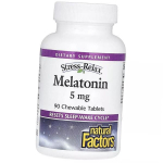 Melatoniin uneks, Stress Relax Melatonin 5, Natural Factors (72406010) 90tab