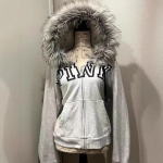 2KWEIRD Y2k Naiste Gooti Hip Hop Mood Graafiline Punk T&auml;heprindiga Lukuga Kapuutsiga Dressipluusid Esteetiline Harajuku Kapuutsiga Dressipluusid R&otilde;ivad Streetwear S hall v&auml;rv
