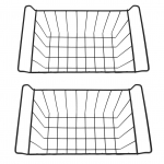 2 tk S&uuml;gavk&uuml;lmiku traadist hoiukorv PE-kattega riputatav riiulikorraldaja must k&uuml;lmkapi riiulitele L 41.5cm X W 24.5cm X H 20cm
