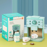 Lastele kingitus naljakas Montessori hariv teesklus, kes m&auml;ngib puidust k&ouml;&ouml;ki, luksuslik kohvimasina komplekt v&auml;ikelaste m&auml;nguasjade jaoks