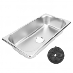 Matkaauto valamu 304 roostevabast terasest 12,8x6,93x2,56 tolli Sisseehitatud k&auml;tepesubassein 40 mm &auml;ravooluavaga paadi, haagissuvila jaoks Stainless Steel
