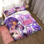 APHMAU Kawaii Aphmau Voodipesukomplekt Tr&uuml;kitud Voodikomplekt Padjap&uuml;&uuml;rikuga Tekikate Pehme Kuninganna Kuninga Suurusega Voodipesu Kodu T&auml;iskasvanud Poisid 70x133cm 2pcs