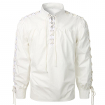 Moodne klassikaline s&auml;rk Keskaegne piraadis&auml;rk Meeste sidemega pikkade varrukatega gooti s&otilde;dalase s&auml;rk XXL must