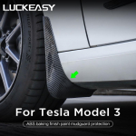 LUCKEASY For Tesla Model 3 Model Y Mud Flaps model3 2023 Accessories Mudguards Splash Guards Fender Matte Black Carbon Model 3 RED