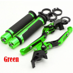 Mootorratta reguleeritavad kokkuklapitavad piduri sidurihoovad k&auml;epidemed Yamaha FZS 600 FZS600 Fazer 1998-2003 1999 2000 2001 jaoks roheline