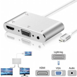 Apple'i liidese ja HDMI VGA pistikupesa audio-teleri adapteri kaabli muundur iPhone X iPhone 8 7 7 Plus jaoks h&otilde;behall v&auml;rv