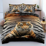 2/3 tk tekikoti komplekt, pehme ja mugav, tiigriteema tekikott &uuml;heinimesevoodile, tekikoti komplekt &uuml;heinimesevoodi suuruses tiigritega, 3D tiigri voodipesukomplekt Duvet Cover Set&EU Single(135x200cm)