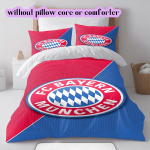 FC Bayern M&uuml;ncheni Muster Voodipesu Tekikomplekt Tekikate Padjap&uuml;&uuml;r Kodukaunistus S&uuml;nnip&auml;evakingitus (1 * tekikott + 2 * padjap&uuml;&uuml;ri, ilma s&uuml;damikuta) 135x200cm