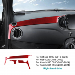 For Fiat 500 500C/Abarth 595 595C /695 695C 2016 2017 2018-2024 500e 16-19 Car trument Strip Real Soft Carbon Fiber Sticker For RHD Red Carbon