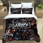 Moodne TV-sarja Teen Wolf Voodipesu Kollektsioon &Uuml;he-, Twin-, Full-, Queen-, King-suuruses Voodi Kollektsioon T&auml;iskasvanu Laste Magamistoa Tekikott Kollektsioon Kodu Tekstiil AU Queen 210x210cm