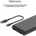 Batterie externe - BELKIN - 20 000 mAh - USB-A & USB-C - 15 W - Noir must