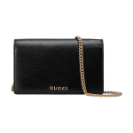 Gucci Kirjalogo Kl&otilde;pskinnitusega Kett Nahast &Otilde;lakott Crossbody Rahakott Naiste Rahakott Must 772643-0OP0N-1000 Basic Set (Bag+Dust Bag)
