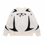 Meeste Vintage Kootud Riided Y2K T&auml;htede Graafilised Kampsunid Talvine Harajuku &Uuml;legabariidiline Pullover Kampsun Unisex Esteetika Riided Teismelistele KTB S valge