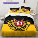 SG Dynamo Dresdeni Muster Voodipesu, Tekikomplekt Tekikate Padjap&uuml;&uuml;r Kodu S&uuml;nnip&auml;evakingitus (1 * tekikott + 2 * padjap&uuml;&uuml;ri, ilma s&uuml;damikuta) 140x200cm yellow