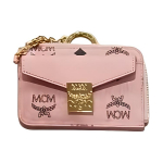 MCM Tracy &Uuml;ksik T&auml;ht M&auml;rk T&otilde;mblukk Naturaalne Nappa Nahk Kaardihoidja Mini Naiste Kaardihoidja Roosa MYAFSXT01PZ001 Basic Set (Bag+Dust Bag)