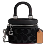 Coach Trail 12 T&otilde;mblukuga Sulgemine Ikooniline Denimist Mini &Otilde;lakott Crossbody Kott Naiste K&auml;ekotid Must CT097-LHBLK Basic Set (Bag+Dust Bag)