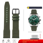 IWC nailonist k&auml;erihm Big Pilot Little Prince Mark 18 Portugal nailonist l&otilde;uend nahk meestele Kellarihm 20 21 22mm roheline K&auml;epael 20mm black