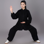 Naiste Tai Chi &uuml;likond: Tikitud kevad-s&uuml;gislik esinemis- ja treeningriietus, uus Hiina pikk keskmise pikkusega stiil XL