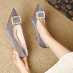 Naiste terava varbaga k&otilde;rged kontsad Kingad Uued Rhinestone Square N&ouml;&ouml;biga kingad Naiste kingad Moepeod Pulmakingad Zapatillas Mujer 34 sinine