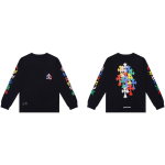 FlowStreet Y2K Uus Trendikas Mitmek&uuml;lgne Pikkade Varrukatega Pullover Retro Harajuku Hip Hop T&auml;navar&otilde;ivad Unisex L&otilde;tv R&otilde;ivas S valge