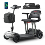 AIR TRAVELLER Must 180W Mootor, 20Ah Aku, 8-tollised T&auml;iskummrehvid, Kokkupandav Raam, 4-rattaline Kaasaskantav Elektriroller 20AH must