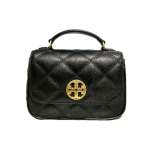 Tory Burch TB-Willa tepitud ketiga nahast crossbody kott naiste &otilde;lakott 82366-001 Basic Set (Bag+Dust Bag)