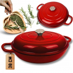 Emailitud tasane malmpott 30cm 3L Hage Punane