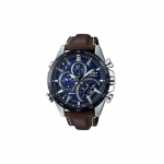 Casio EDIFICE 100 meetrit veekindel, p&auml;ikesetoitega kvartsmehhanism, nahkrihm, Jaapani ja Korea kell, meeste kell, sinine sihverplaat EQB-501XBL-2A sinine