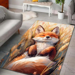 Mitmed suurused Armas rebane rohus lamamas Prinditud Vaip Vaipkate elutuppa magamistuppa diivani juurde Uksematt Kodu kaunistus libisemiskindel p&otilde;randamatt 80cm x 120cm white