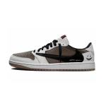 Travis Scott x Jordan Air Jordan 1 koost&ouml;&ouml; amortisatsioon madala s&auml;&auml;rega vintage korvpallijalatsid unisex pruun DZ4137-700(Team723-7) 35.5