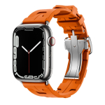 Kilim &Uuml;hekeeruline Silikoonrihm Apple Watchi jaoks Rihm 44mm 40mm 49mm 45mm 46mm k&auml;ev&otilde;ru iwatch seeria 9 6 se 3 7 8 ultra 2 10 11 38 40 41mm S10-42mm oranž