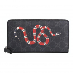 Gucci korallmadu tr&uuml;kiga logo pikk lukuga l&otilde;uendi ja nahast rahakott Meeste rahakott Must Hall 451273-K561N-1058 Basic Set (Bag+Dust Bag)