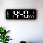 Suur digitaalne seinakell kaugjuhtimispult Temp Kuup&auml;ev N&auml;dal Kuva Taimer Taimer Taimer Taimer Tabelikell Seinale paigaldatav topelt &auml;ratuskellad LED-kellad