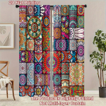 2 tk boheemlaslik mandala lapitehnika kardin - erksav&auml;rviline hipi-mustriga aknakardin elutuppa, magamistuppa 24x59in(60x150CM)x2&Rod Pocket