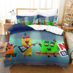Multikakujulised numbritega voodipesukomplekt Tekikott Voodikomplekt Tekikate Padjap&uuml;&uuml;r Tekk Kuninga- ja Kuninganna suuruses Poistele T&auml;iskasvanutele EU single(135x200cm)