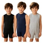 3 tk unisex laste kohanduv body, varrukateta, &uuml;mmarguse kaelusega, seljal n&auml;htamatu t&otilde;mblukk, &uuml;hev&auml;rviline, sensoorselt tundlikuks igap&auml;evaseks kandmiseks 5-6 Years