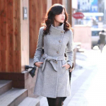 Villane mantel Naiste Keskmine ja Pikk &Uuml;herealine V&ouml;&ouml;ga Villane Mantel Slim Trench Coat Naised S