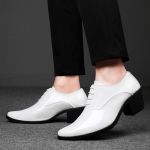 Meeste Valged Punased K&otilde;rged Kontsad Wingtip Must Nahk Derby Pulmakleit Tants &Auml;ri Formaalne Liftikad K&otilde;rgust T&otilde;stvad Kingad Suur Suurus EU:42 black