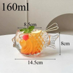 Loominguline 3D l&auml;bipaistev kala kuju baar kokteiliklaas pidu paks raske armas smuutikauss tops k&uuml;lm jook kokteilit&ouml;&ouml;riist 190ml