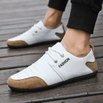 Lamedad meeste kingad vabaaja nahast kingad meestele valged jalatsid Summer Trend hingav pehme vabaaja tossud British Peas kingad 39