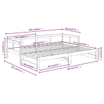 Pikendatav p&auml;evavoodi mustast t&auml;ispuidust 2 tk(90x200) cm