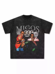 Migos HipHop Rap Ameerika L&uuml;hikeste Varrukatega T-s&auml;rk T&auml;navastiil Retro Tr&uuml;kk Maamees Pesemata Puuvill &Uuml;mmargune Kael S mitmev&auml;rviline