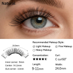 Kuum M&uuml;&uuml;k Pehmed Magnetilised Ripsmed Komplekt 5 Paari Lihtne Kanda Korduvkasutatavad Vale Ripsmed Silmapliiatsiga Loomulik V&auml;limus Igap&auml;evaseks Kasutamiseks Natural&7.5-13.5mm gray